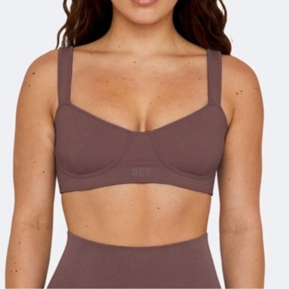 SET Active Mauve Brown Sports Bra